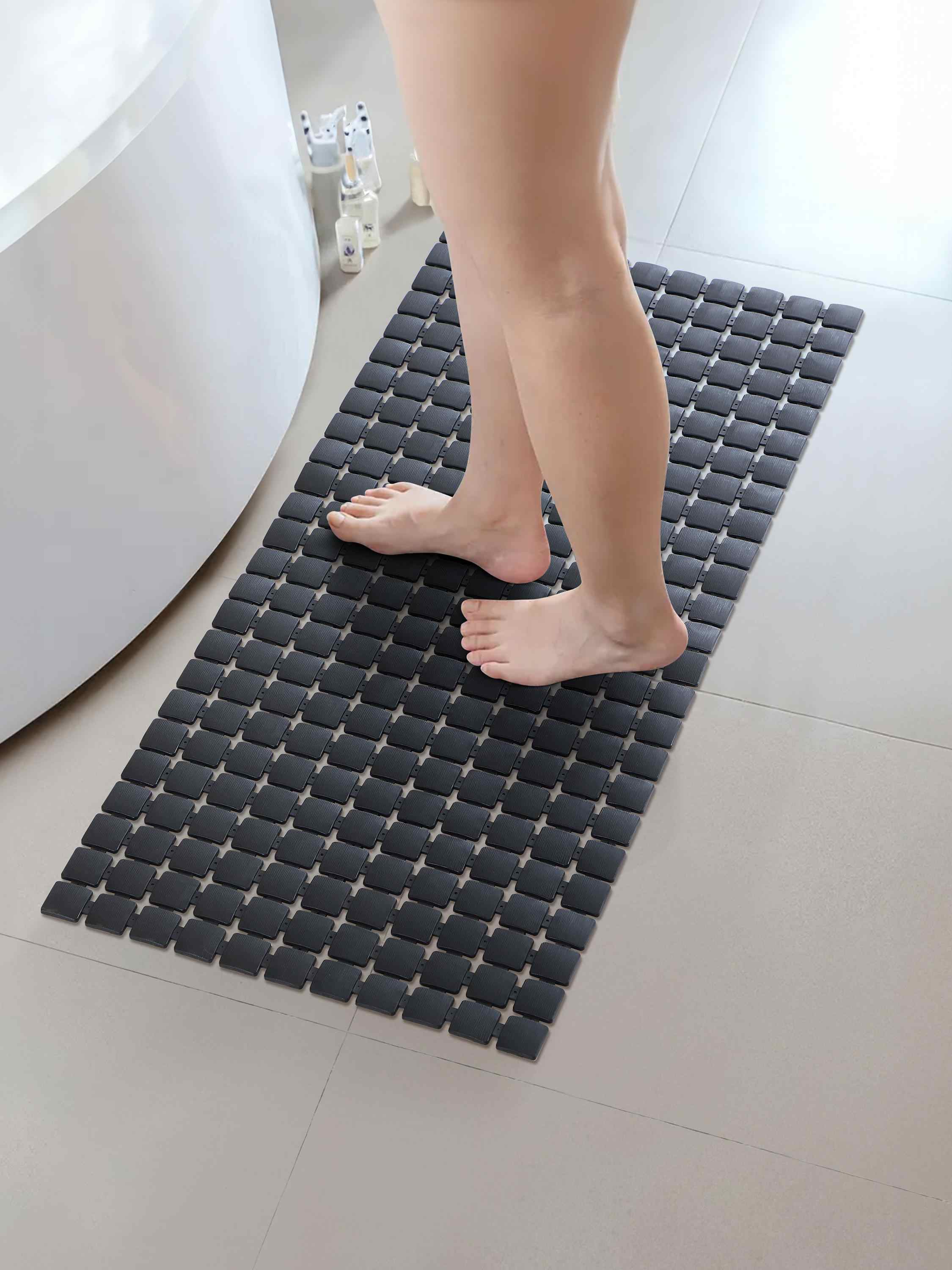 PVC Black Shower Mat(38cmx85cm)