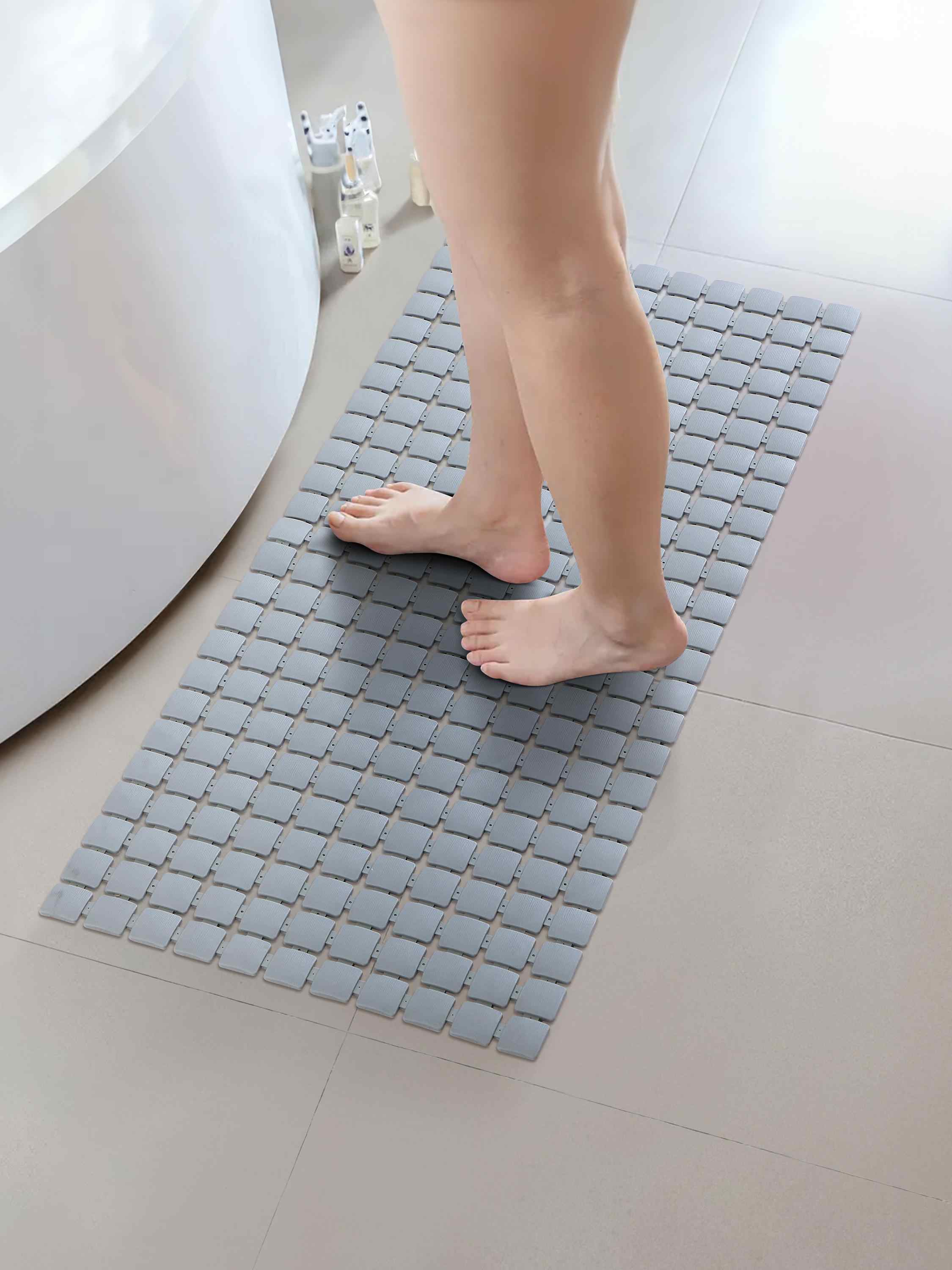 PVC Light Grey Shower Mat(38cmx85cm)