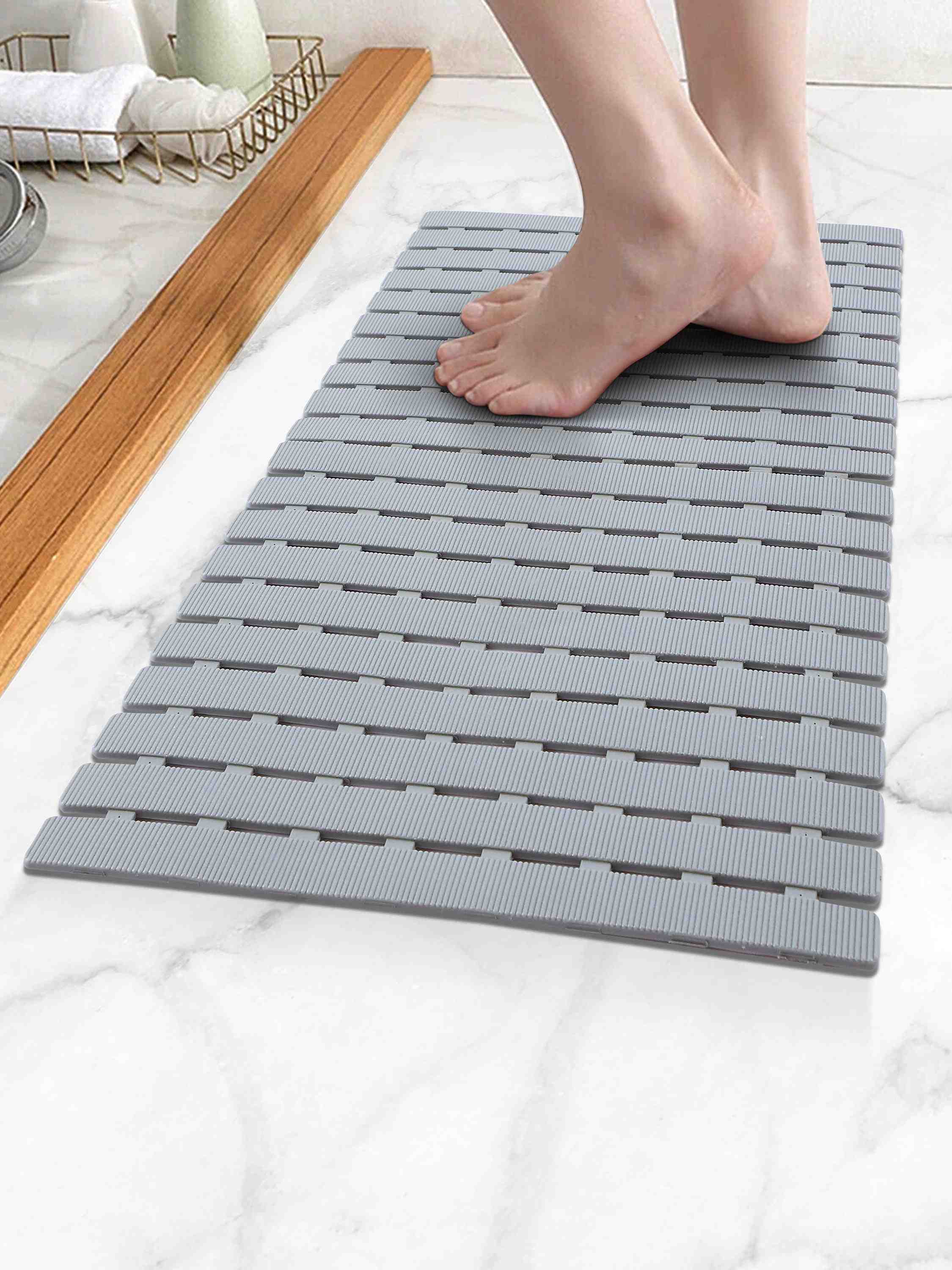 PVC Light Grey Shower Mat(39cmx69cm)