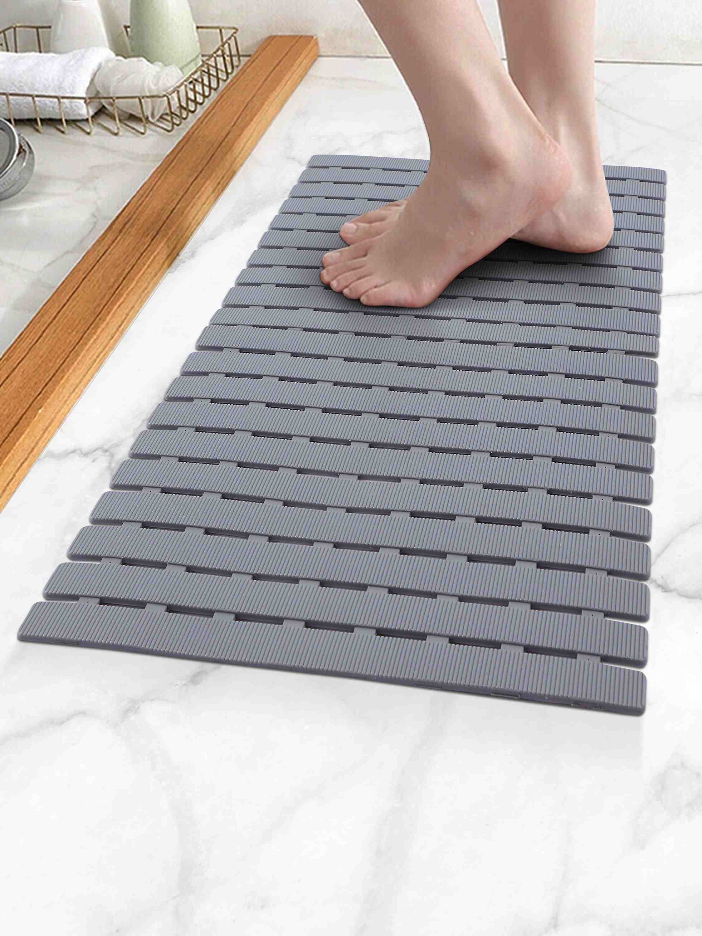 PVC Dark Grey Shower Mat(39cmx69cm)
