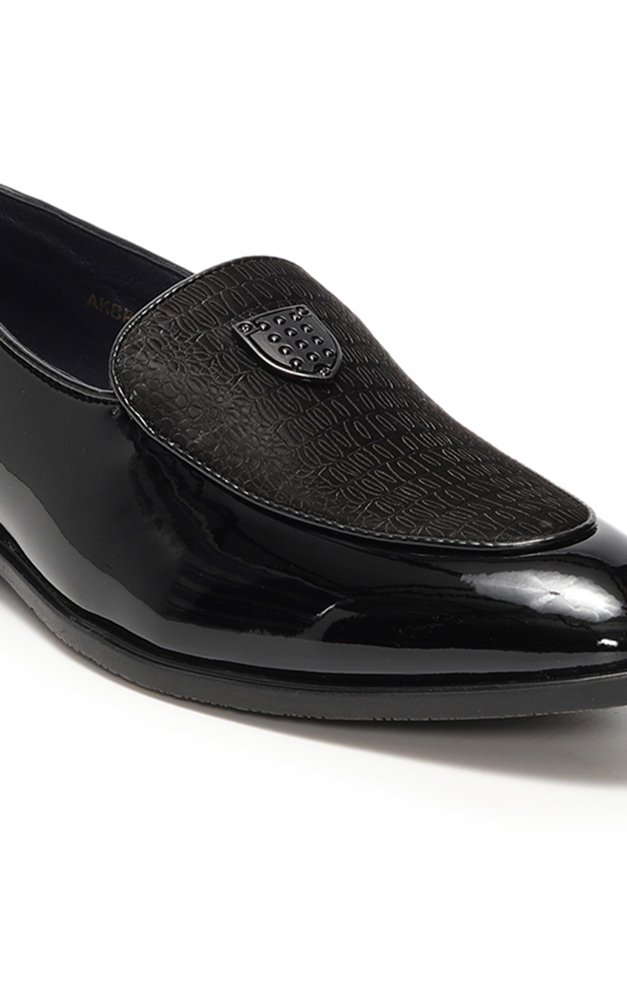 Men Black Chanel Formal Slip-Ons