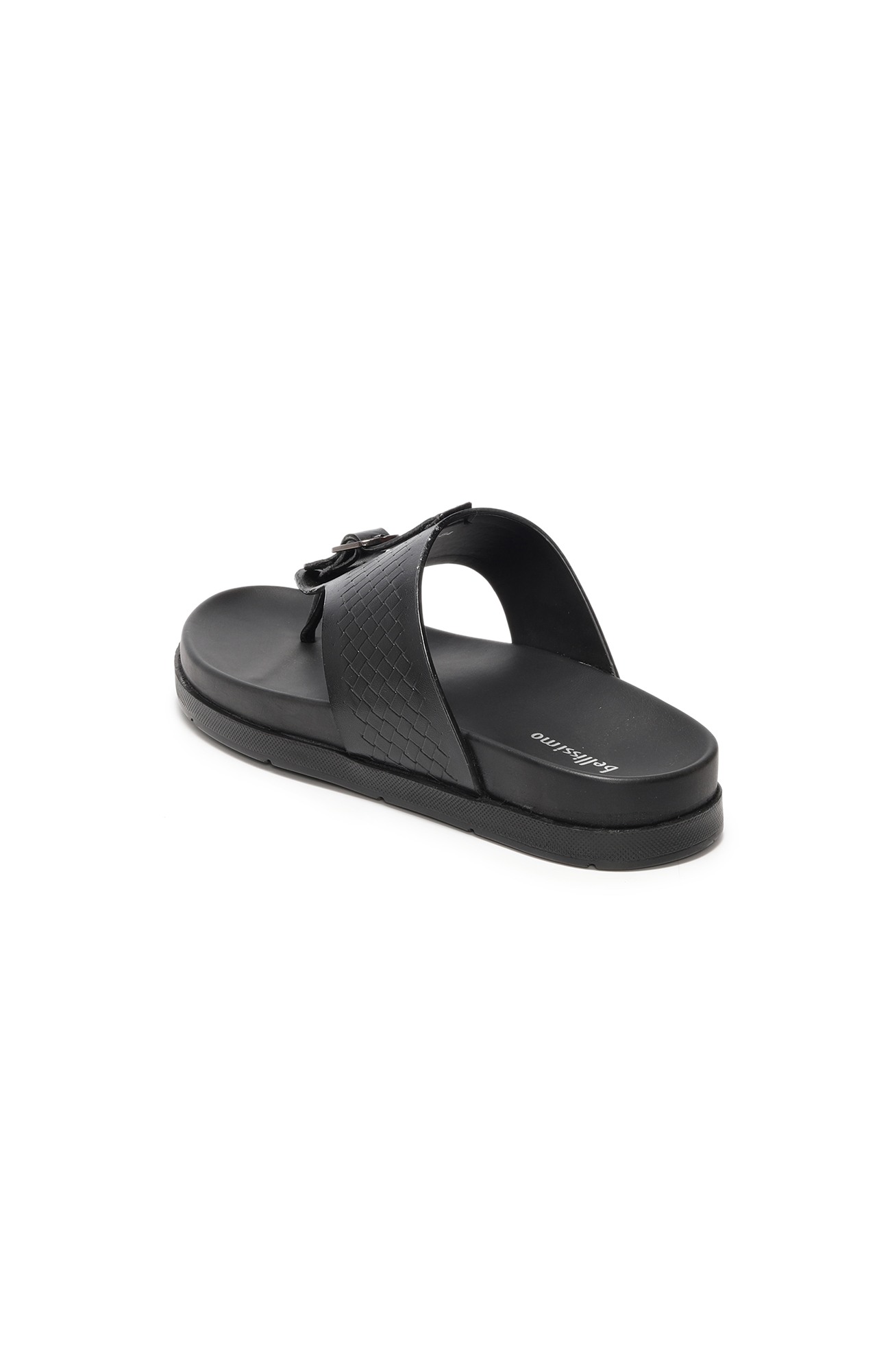 Men Relaxed Fit Black Comfort Slippers