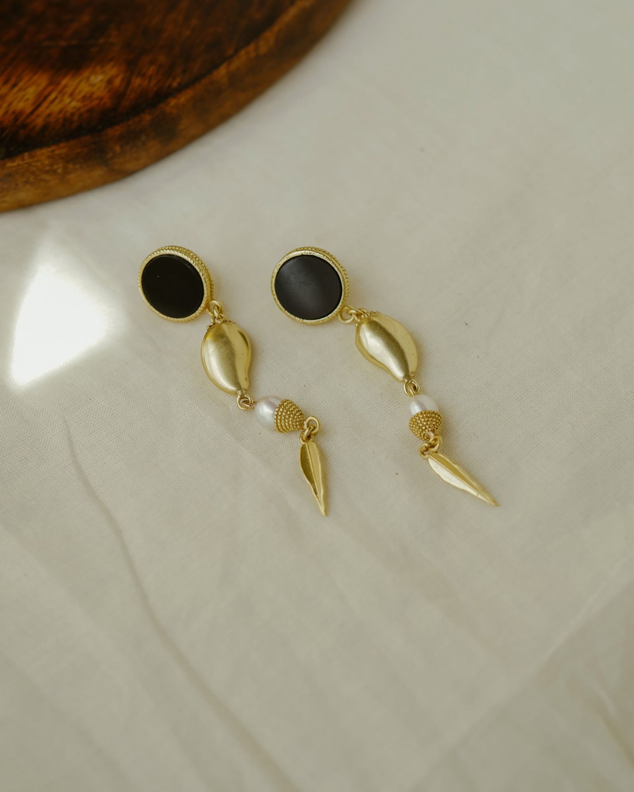 Gold Mango Drop Earrings