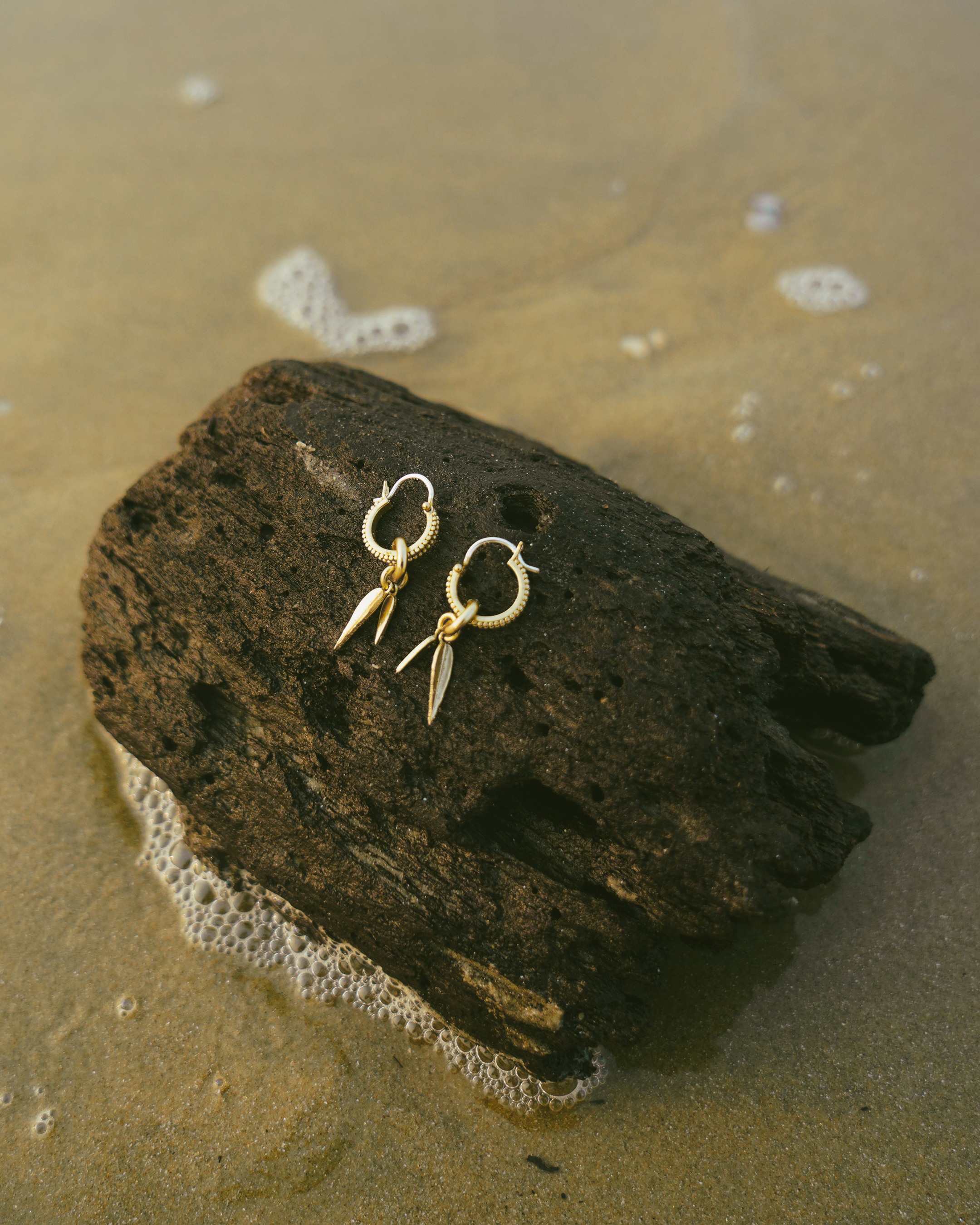 Gold Mango Leaf Hoops