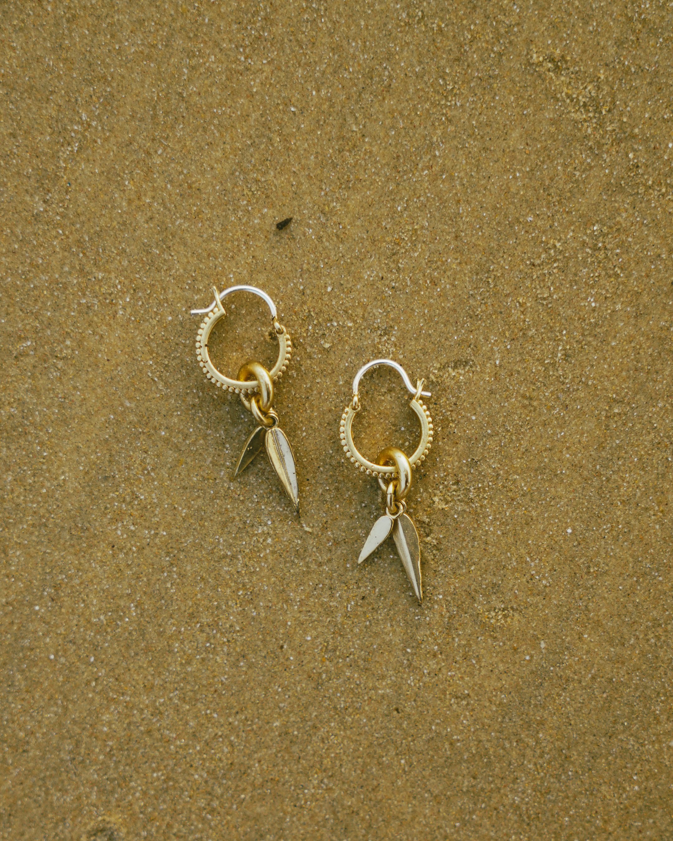 Gold Mango Leaf Hoops