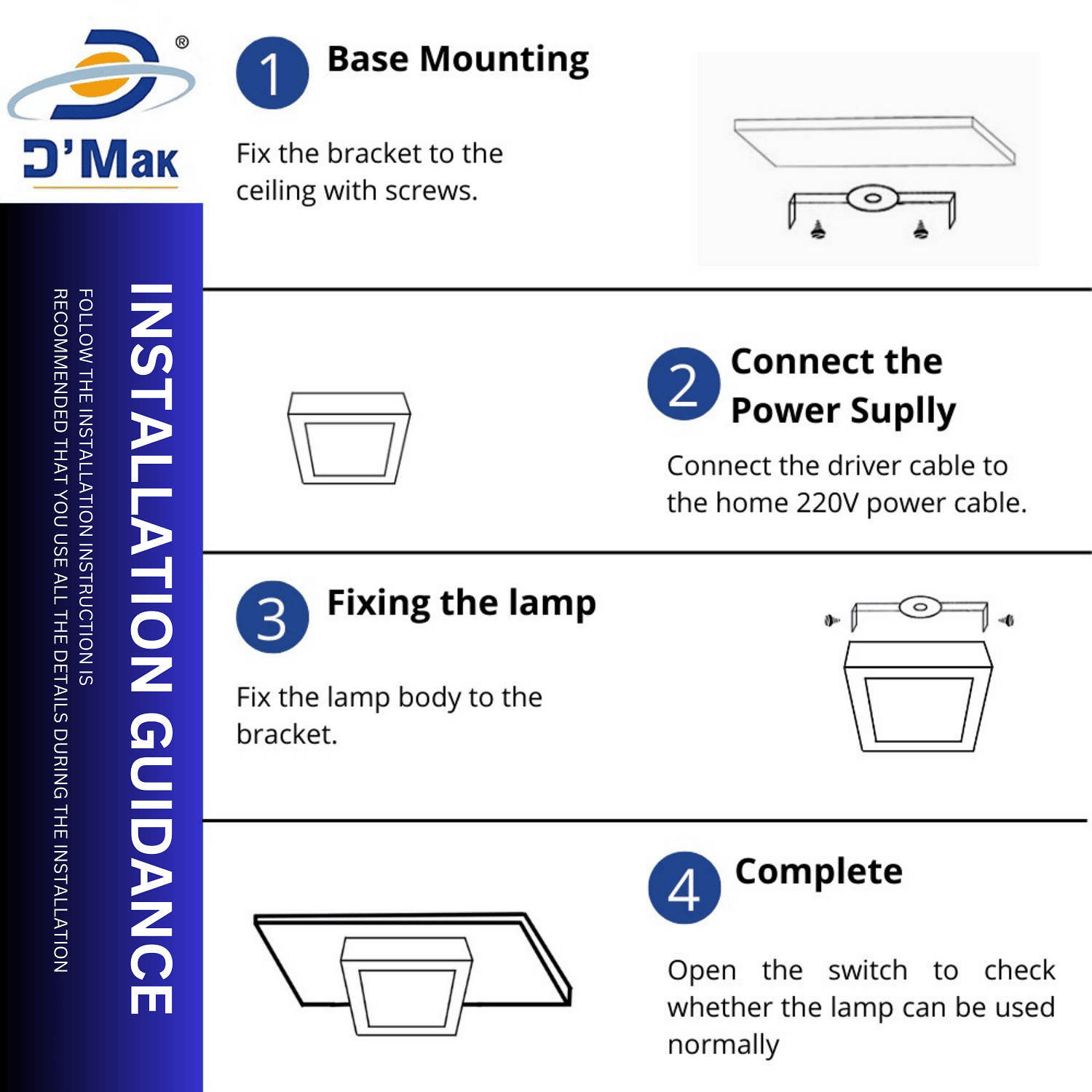22 Watt Square Led Rimless Border Surface Light For Ceiling(Packof-1 ...