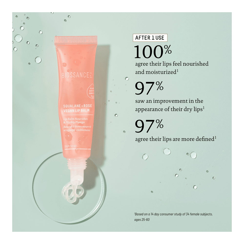 Squalane + Rose Vegan Lip Balm • 15g