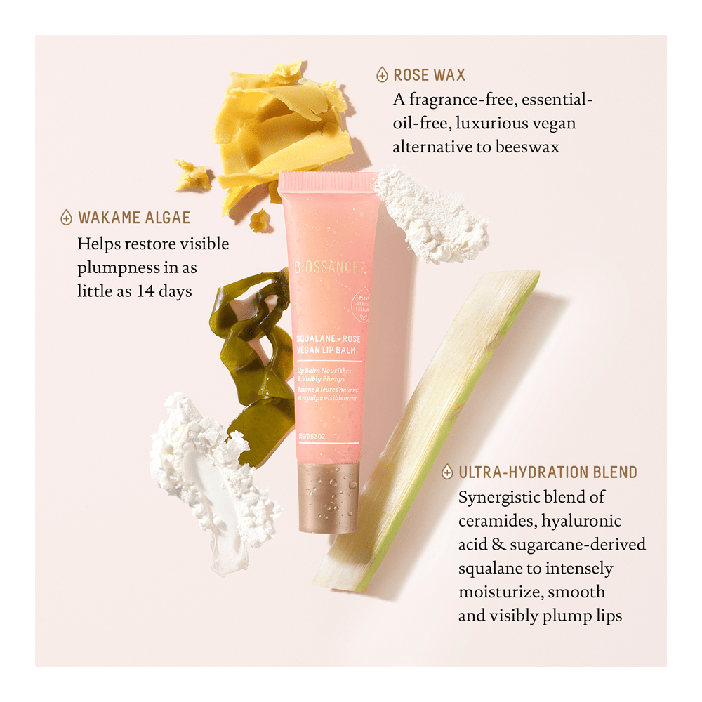Squalane + Rose Vegan Lip Balm • 15g