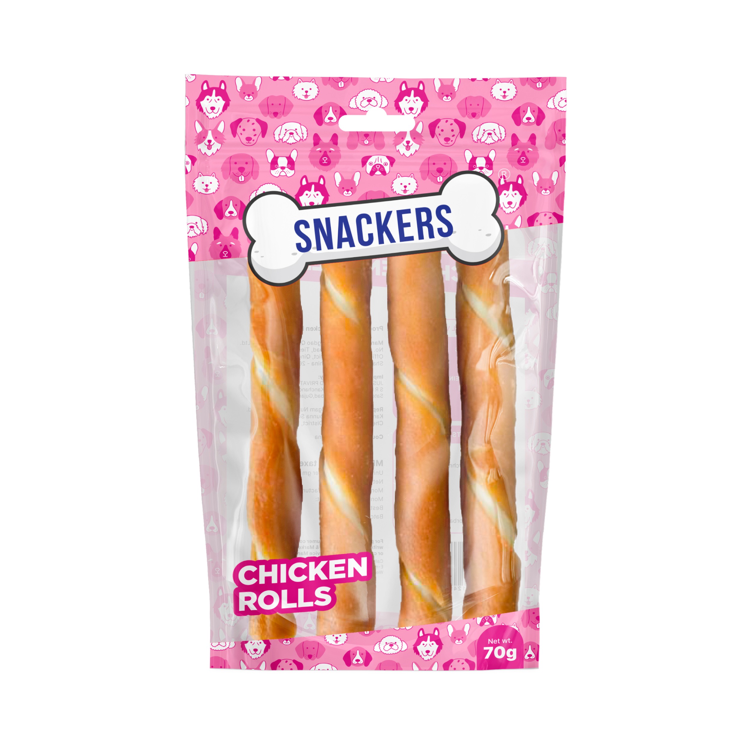 Snackers Chicken with Fiber Stick Twists for Dogs (12 cm, 1.2 cm, 70 g)