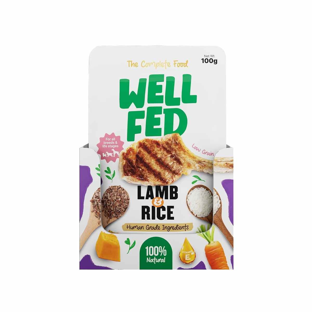 Well Fed Lamb & Rice Wet Dog Food - 100 g