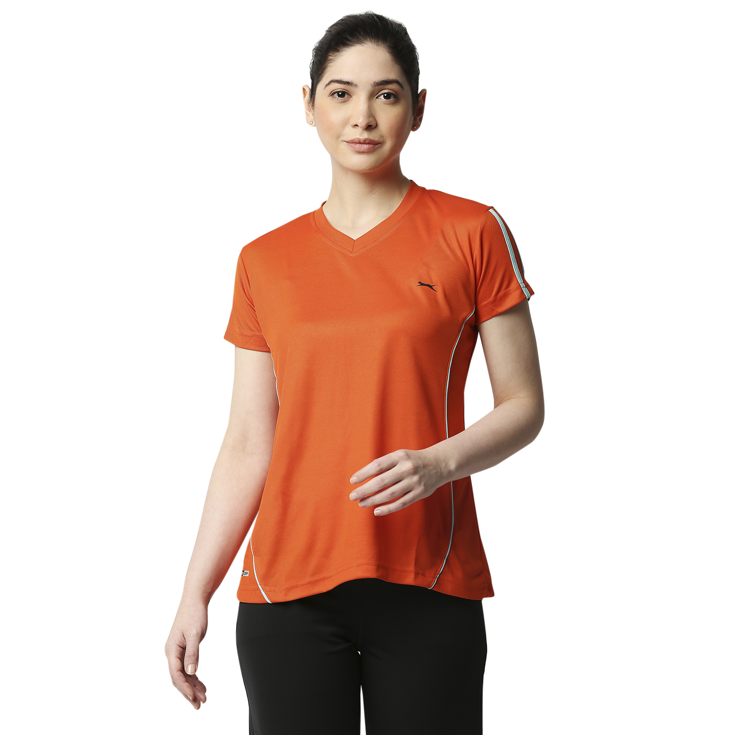 Black Panther Womens N.Orange Acti Fit Tshirts
