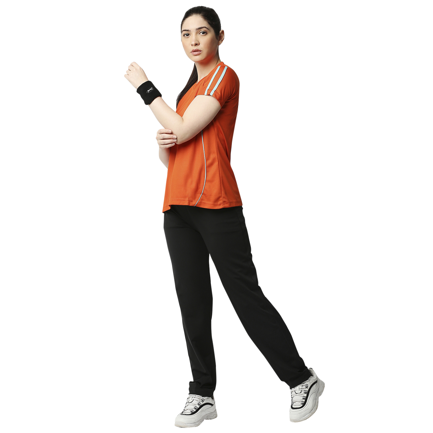 Black Panther Womens N.Orange Acti Fit Tshirts
