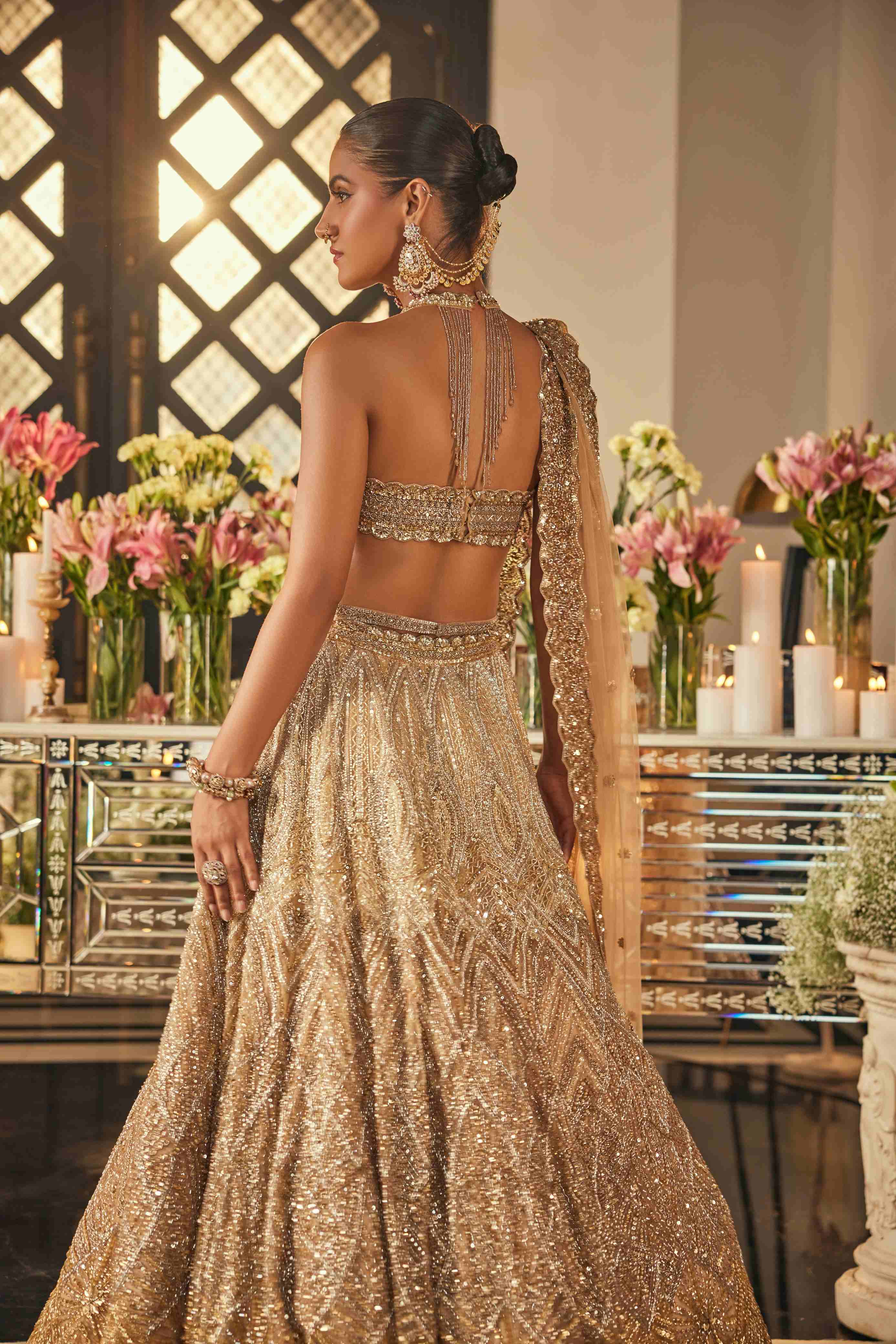 Zara Ombre gold lehenga