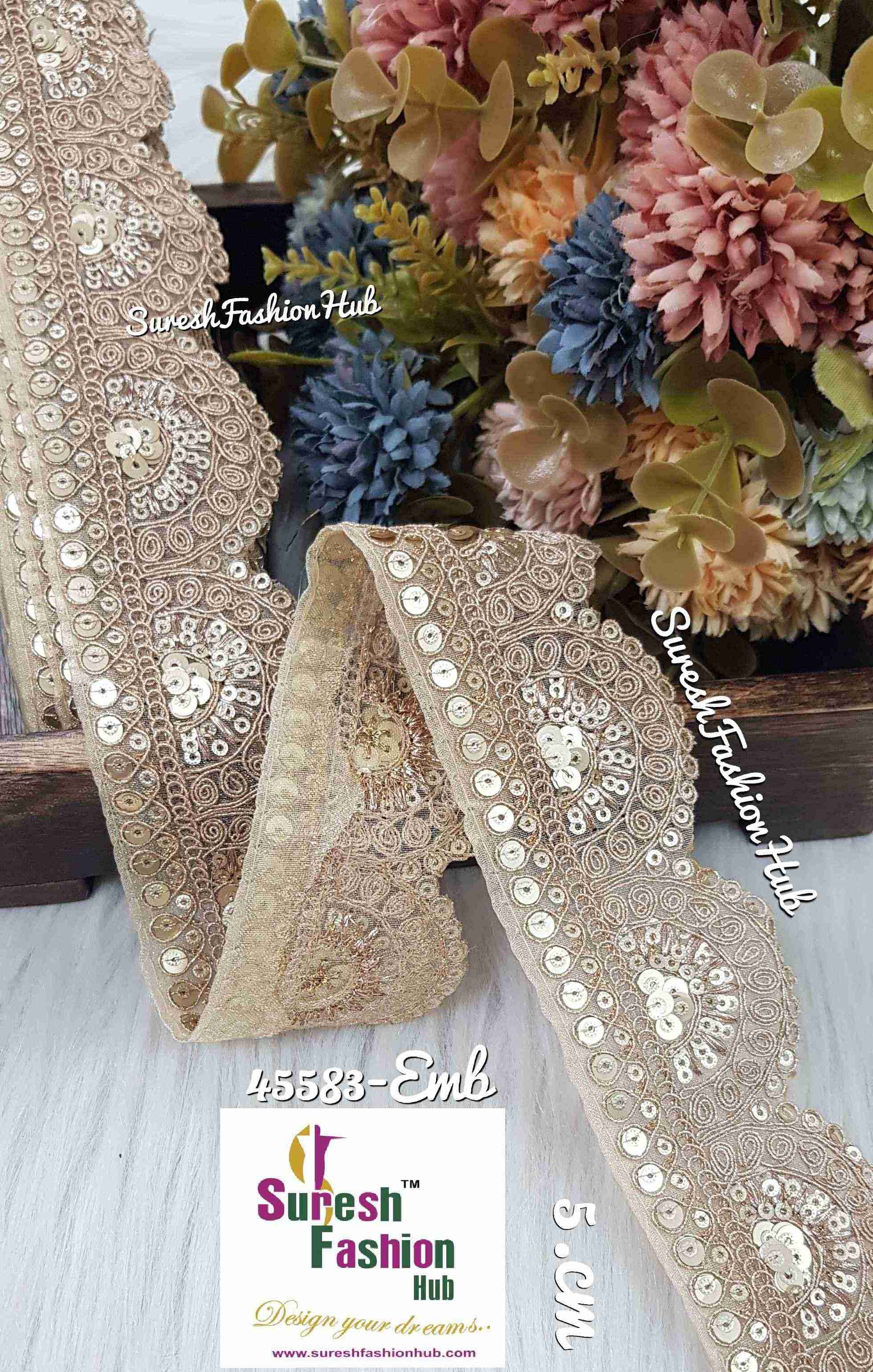 Orgenza embroidered bridal trim