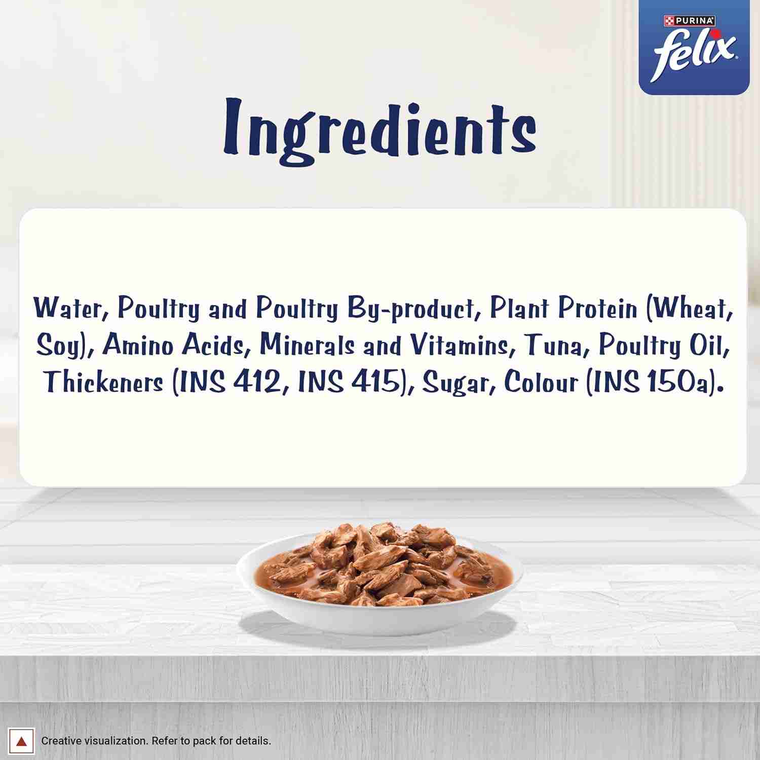 Purina Felix Gravy Lover, Meaty Tuna Chunks Wet Cat Food, 70g