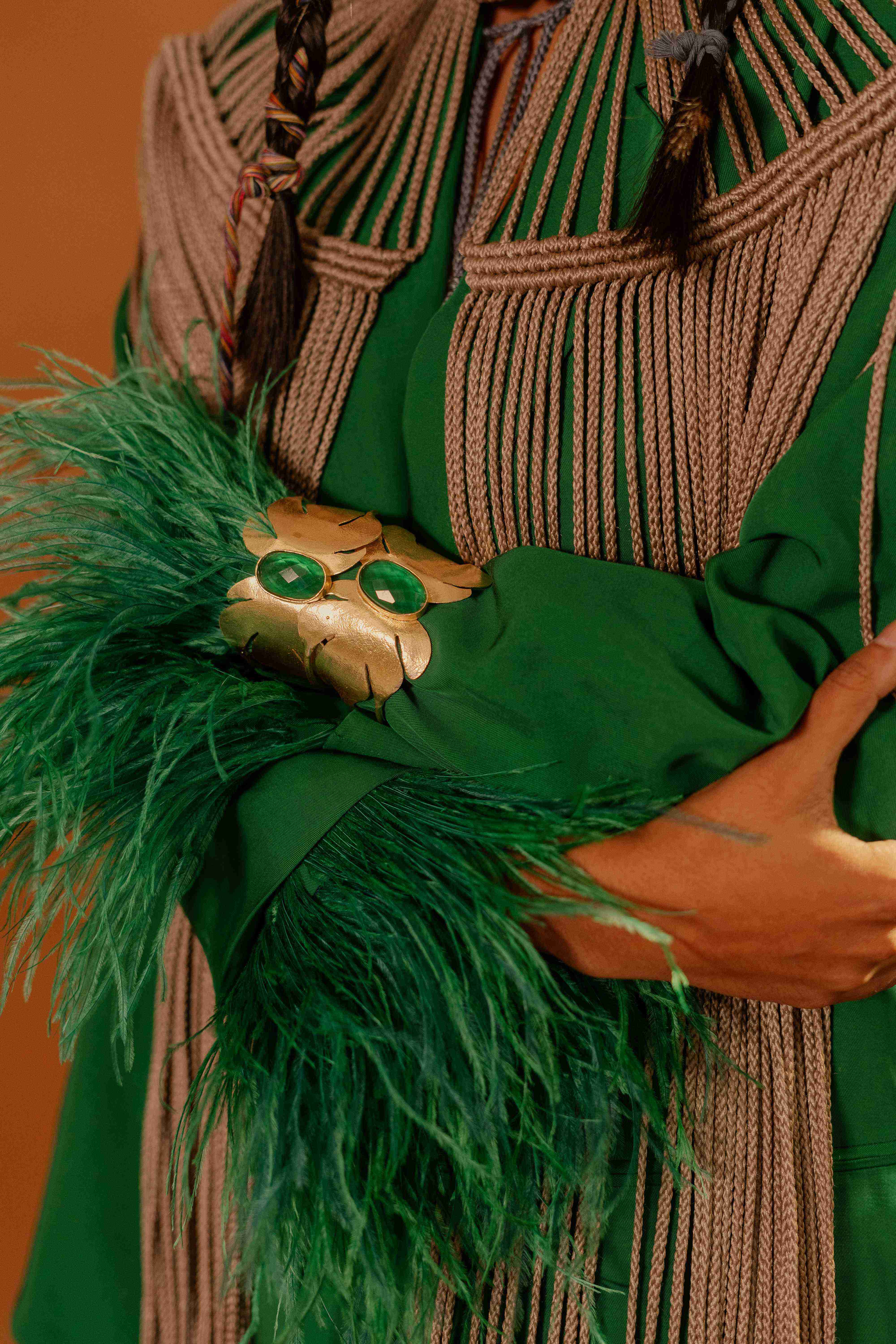 The Showstopper Cape in Metallic Brown