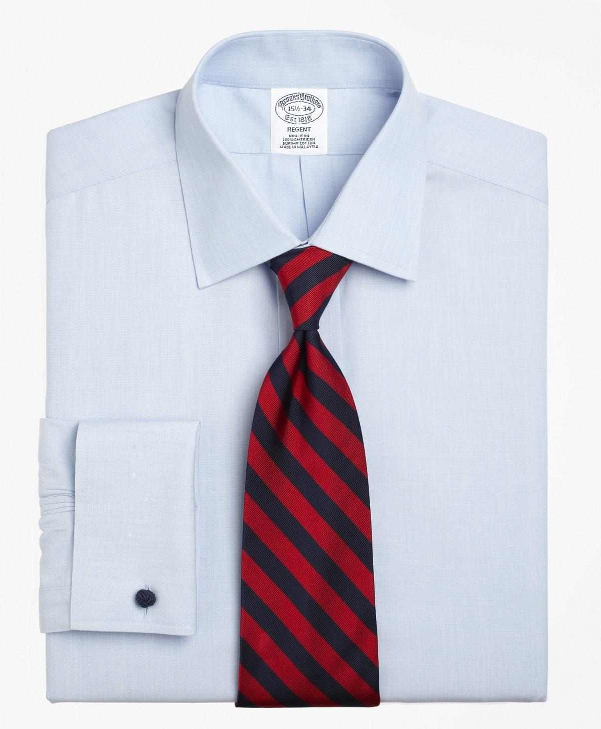 Brooks Brothers | Non-Iron Broadcloth Ainsley Collar Solid Regular Fit Dress Shirt