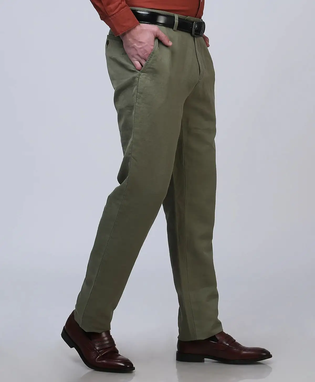 Milano Fitted Cotton Linen Pant | Brooks Brothers India Website