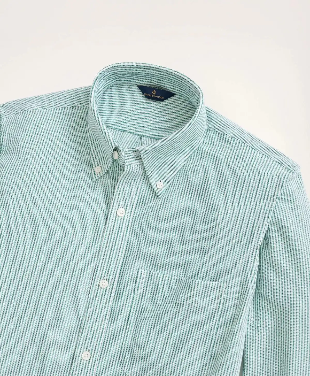 Knitted Pique Cotton Polo Button-Down Collar Striped Regular Fit Sport Shirt