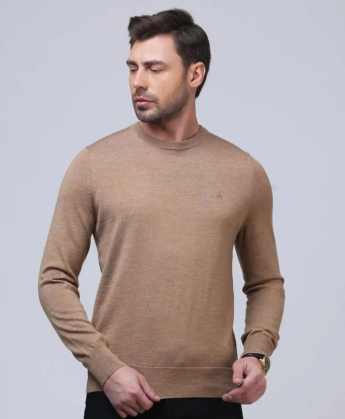 Brooks Brothers | Core Merino Wool Crew Neck sweater with Logo