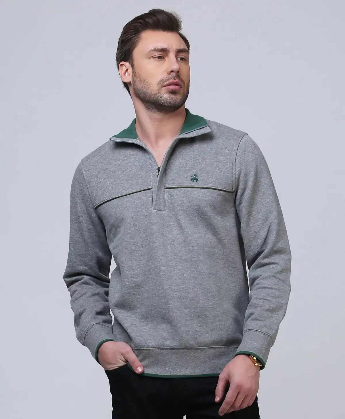 Brooks Brothers | Double face rib Half Zip