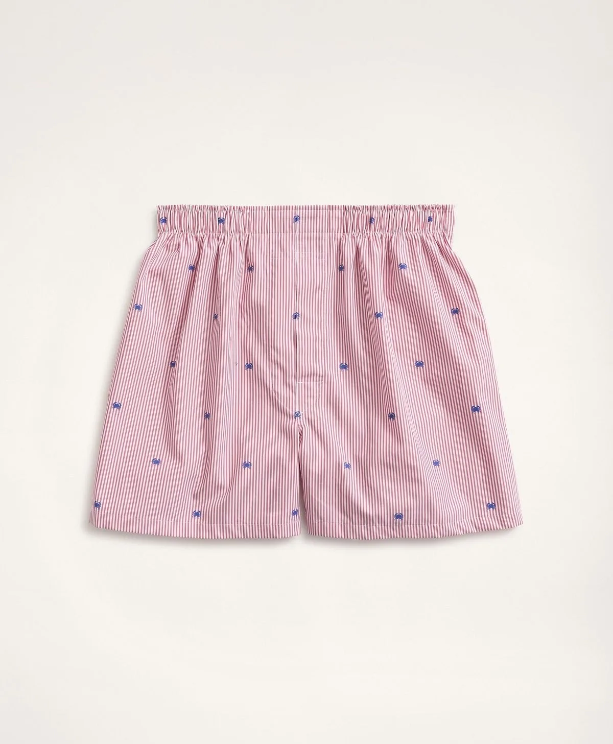 Brooks Brothers | Yarn-Dyed Pink Striped Crab Print Boxers