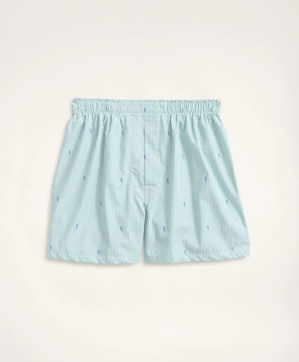 Brooks Brothers | Yarn-Dyed Green Striped Seahorse Print Boxers