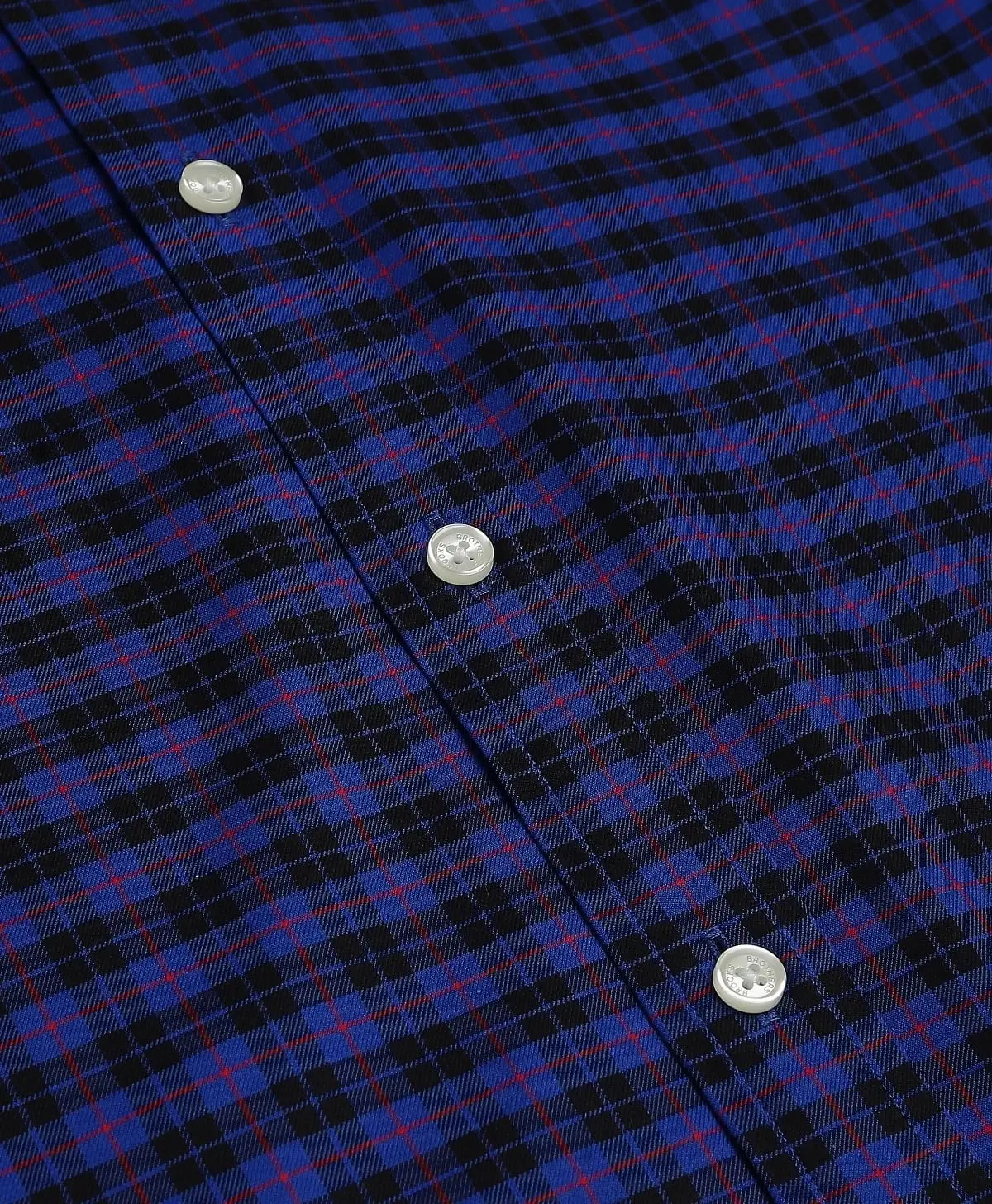 Non-Iron Twill Polo Button-Down Collar Tartan Regular Fit Sport Shirt