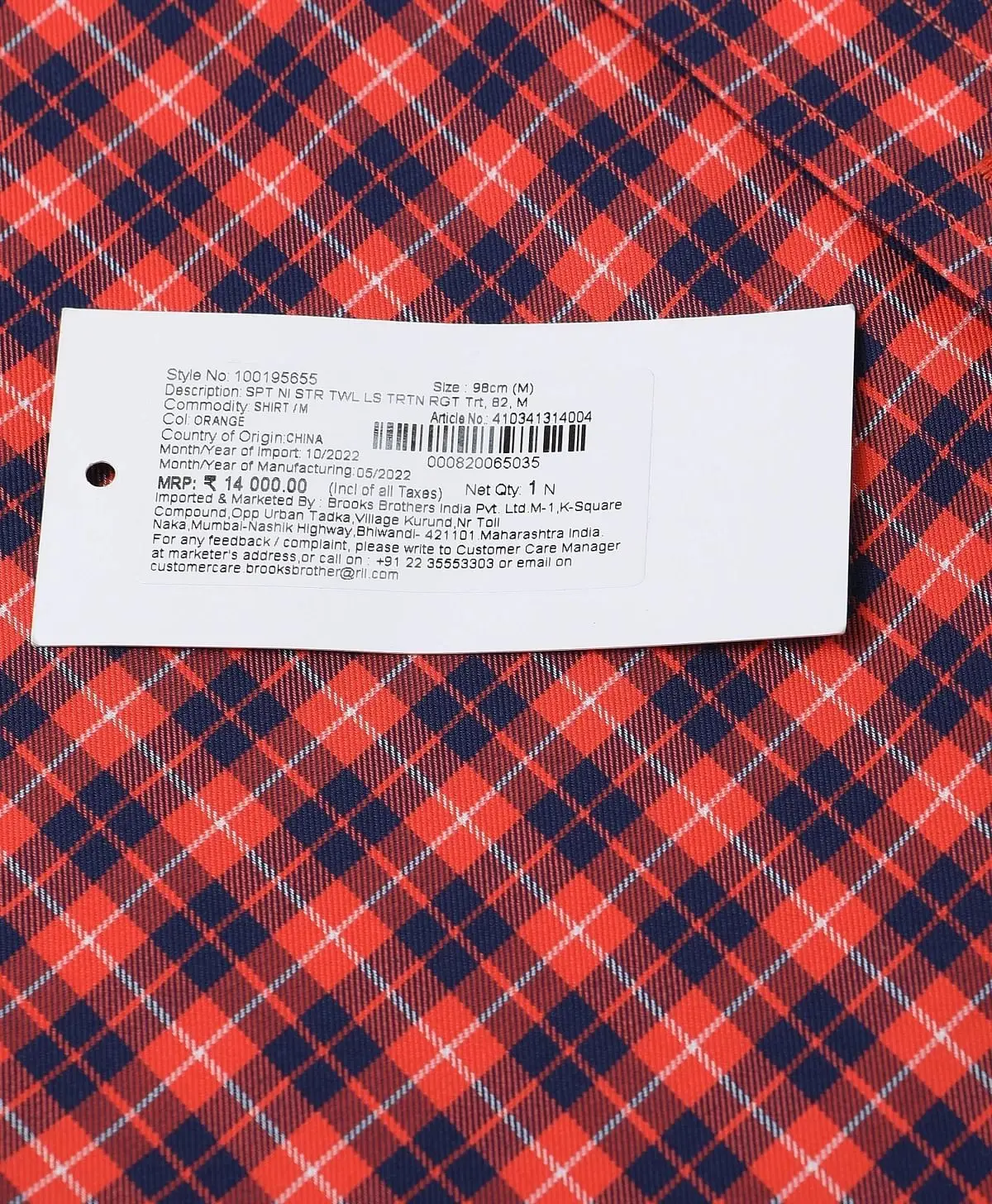 Non-Iron Twill Polo Button-Down Collar Tartan Regular Fit Sport Shirt