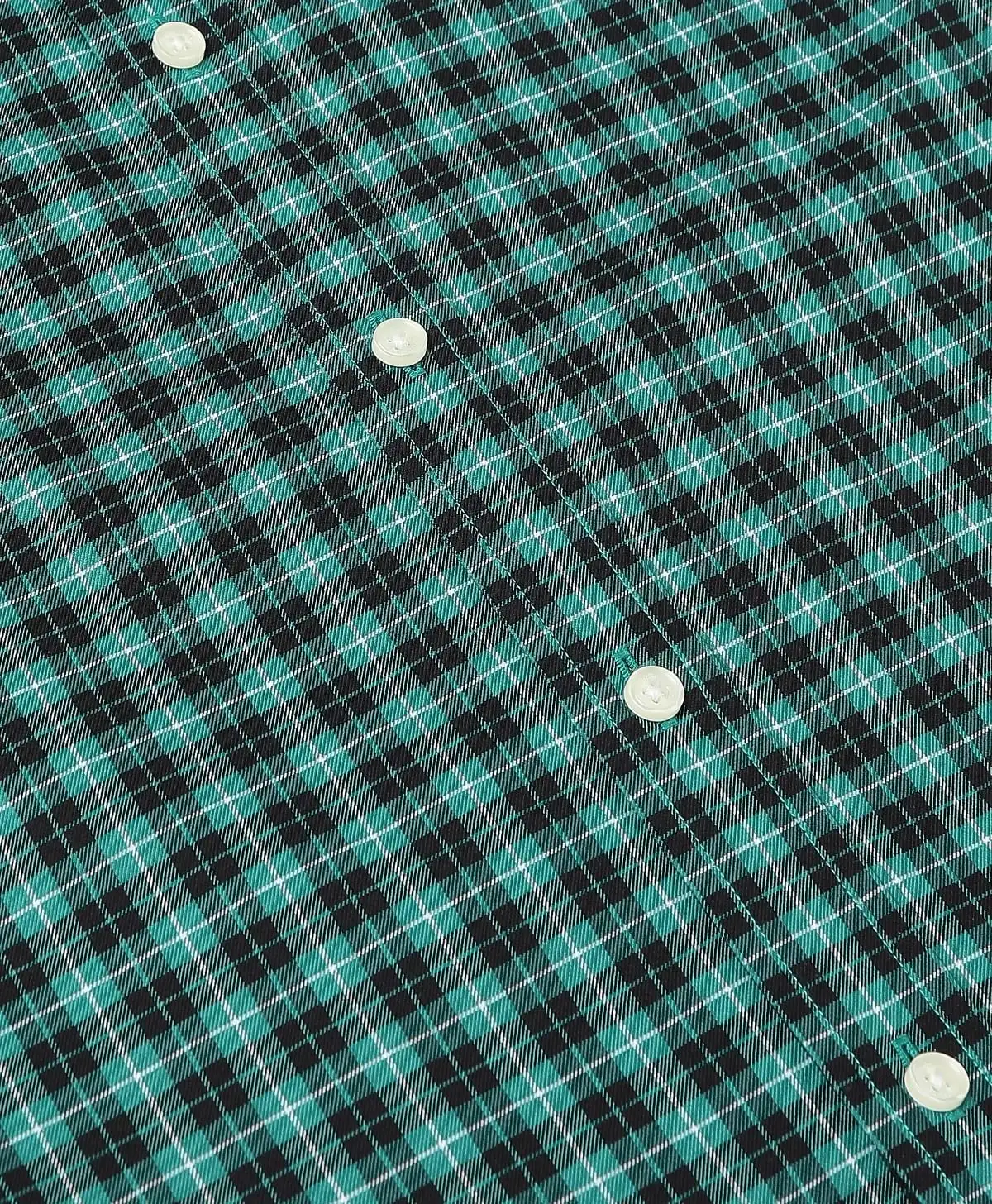 Non-Iron Twill Polo Button-Down Collar Tartan Regular Fit Sport Shirt