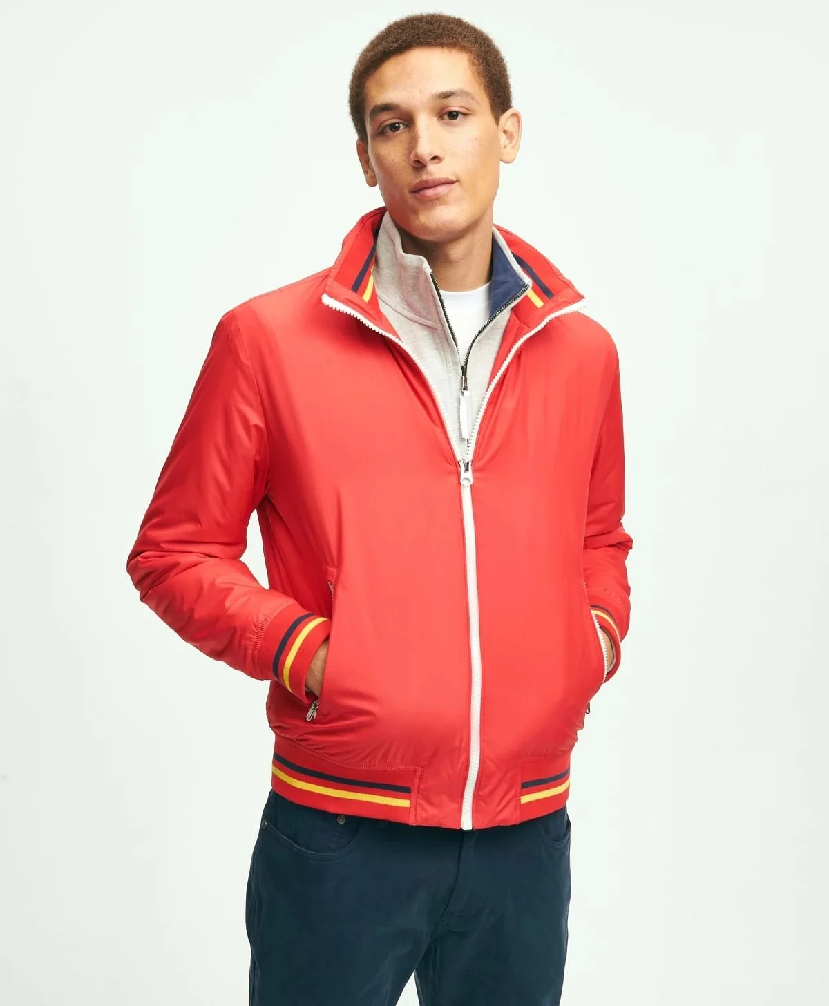 Light Weight Solid Regular Fit Windbreaker | Brooks Brothers India
