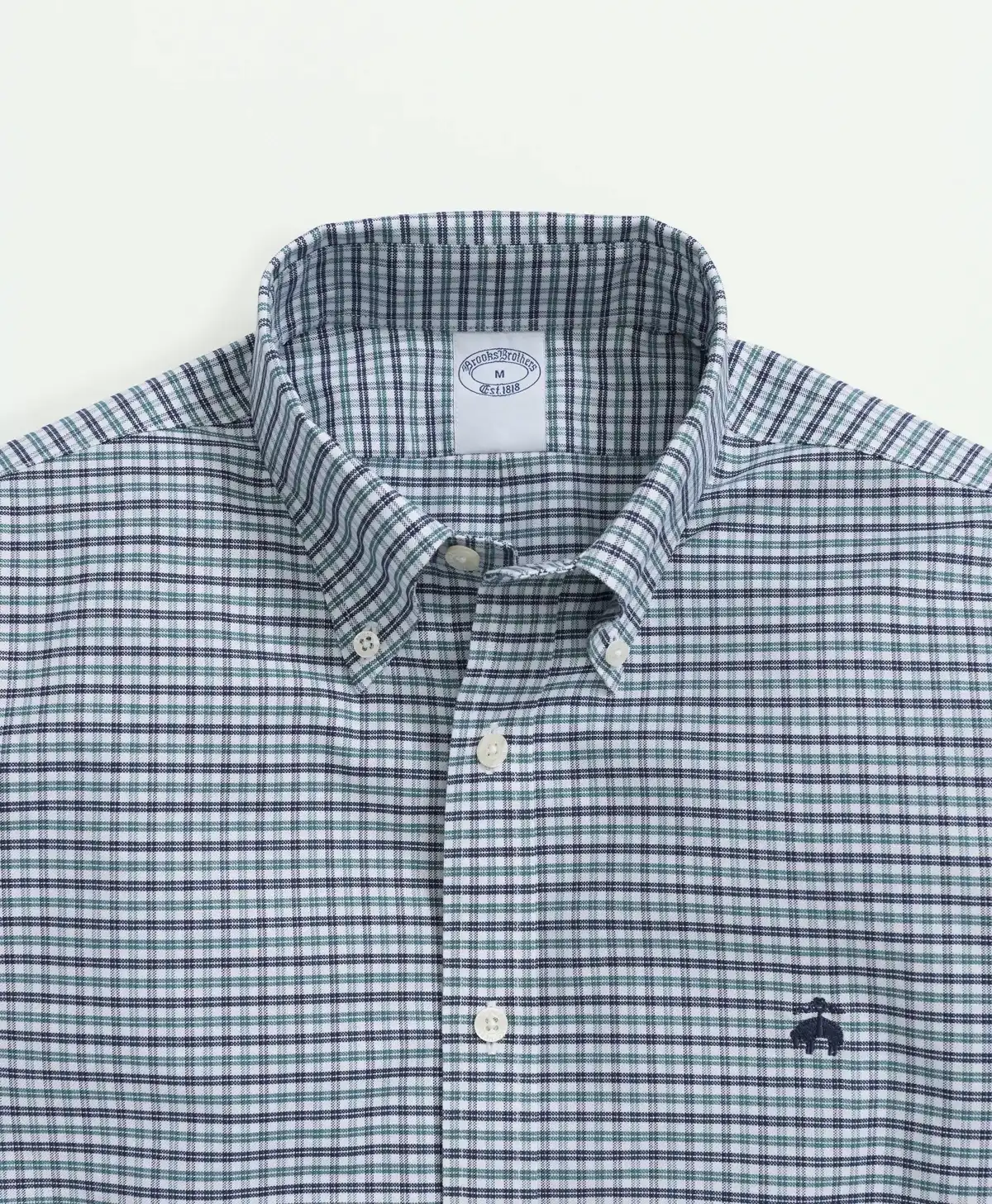 Non-Iron Oxford Polo Button-Down Collar Mini Graph Checks Regular Fit Sport Shirt