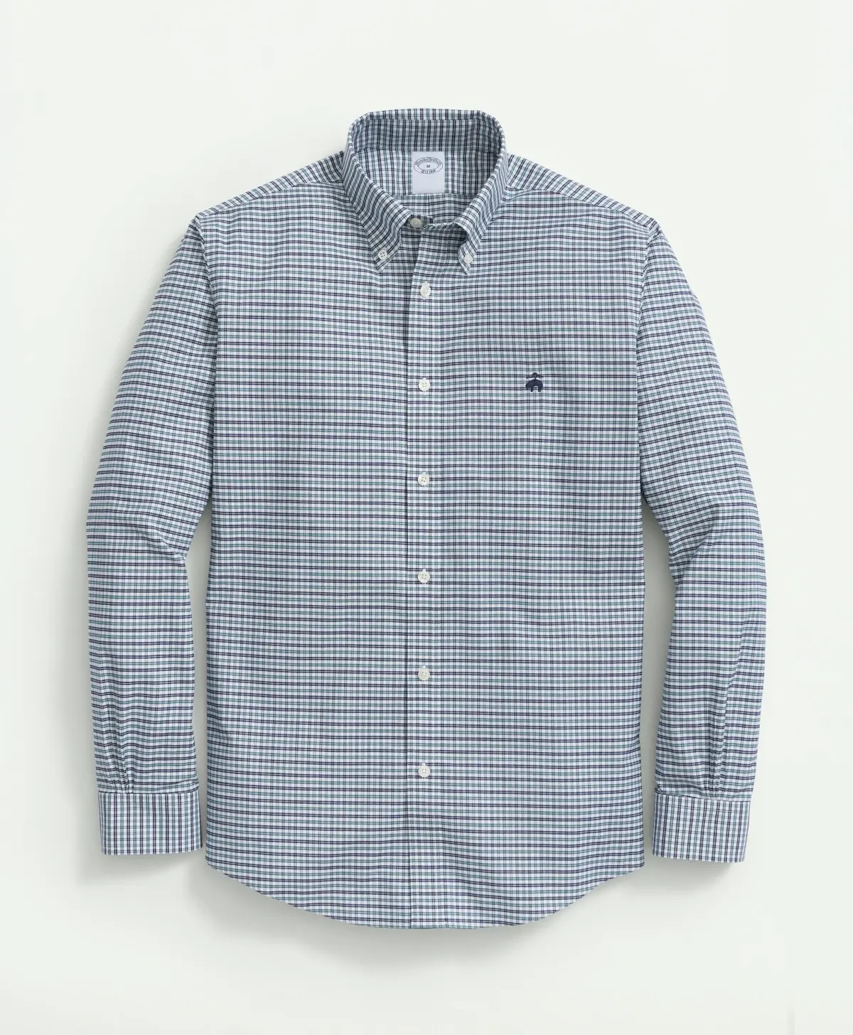 Non-Iron Oxford Polo Button-Down Collar Mini Graph Checks Regular Fit Sport Shirt