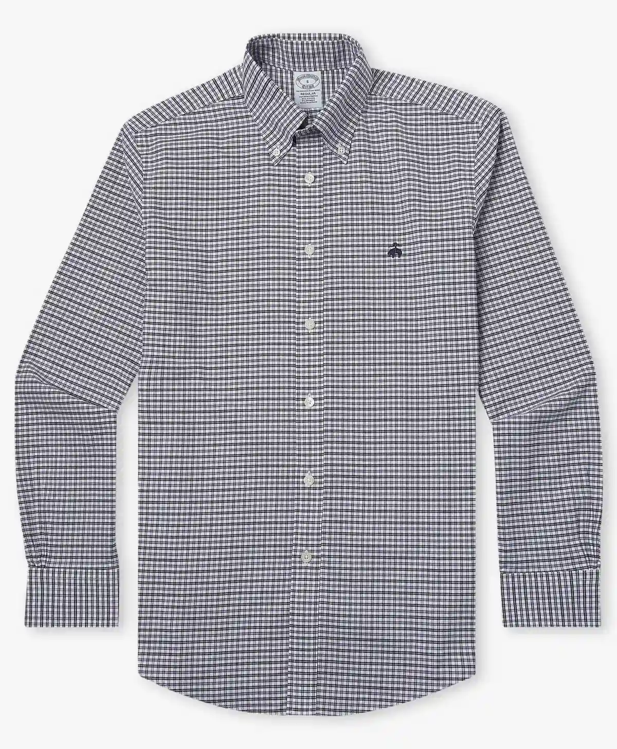 Non-Iron Oxford Polo Button-Down Collar Mini Graph Checks Regular Fit Sport Shirt