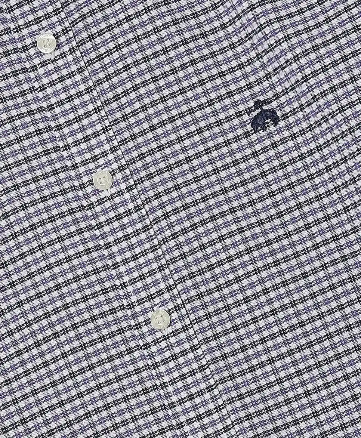 Non-Iron Oxford Polo Button-Down Collar Mini Graph Checks Regular Fit Sport Shirt