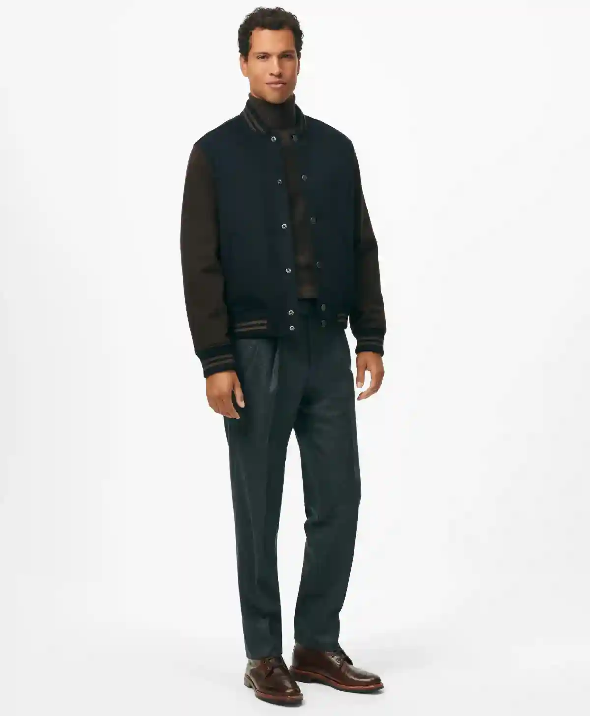 Loro Piana Solid Regular Fit Varsity Jacket | Brooks Brothers