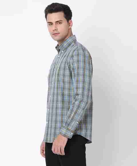 Regular Finish Oxford Polo Button-Down Collar Plaid Regular Fit Sport Shirt
