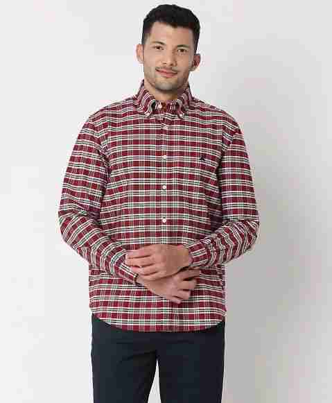 Regular Finish Oxford Polo Button-Down Collar Checked Regular Fit Sport Shirt