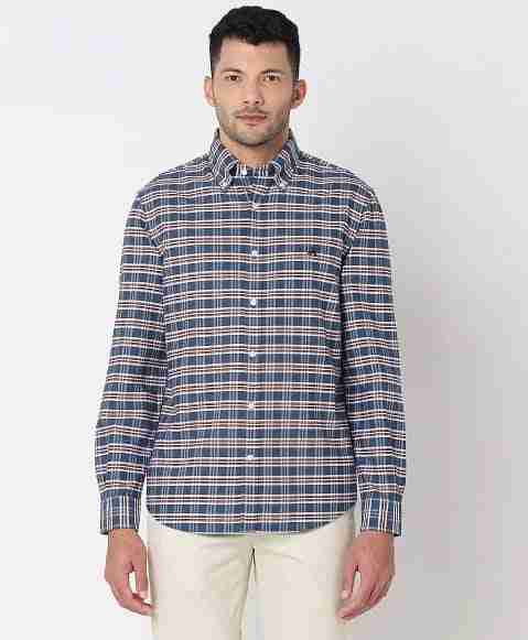 Regular Finish Oxford Polo Button-Down Collar Checked Regular Fit Sport Shirt