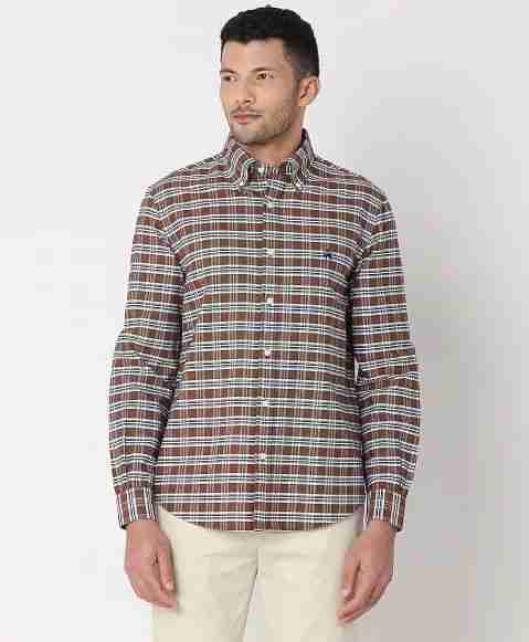 Regular Finish Oxford Polo Button-Down Collar Checked Regular Fit Sport Shirt