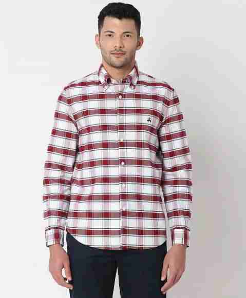 Regular Finish Oxford Polo Button-Down Collar Checked Regular Fit Sport Shirt