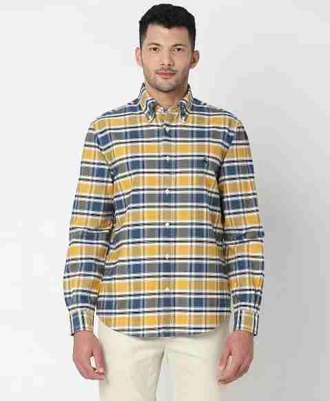 Regular Finish Oxford Polo Button-Down Collar Checked Regular Fit Sport Shirt