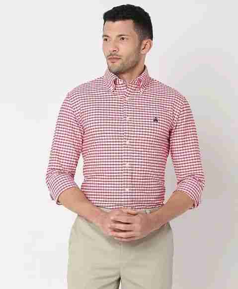 Regular Finish Oxford Polo Button-Down Collar Checked Regular Fit Sport Shirt