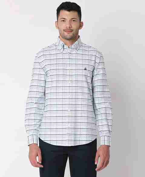 Regular Finish Oxford Polo Button-Down Collar Checked Regular Fit Sport Shirt