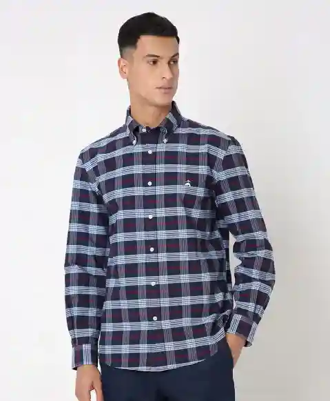 Regular Finish Oxford Polo Button-Down Collar Checked Regular Fit Sport Shirt