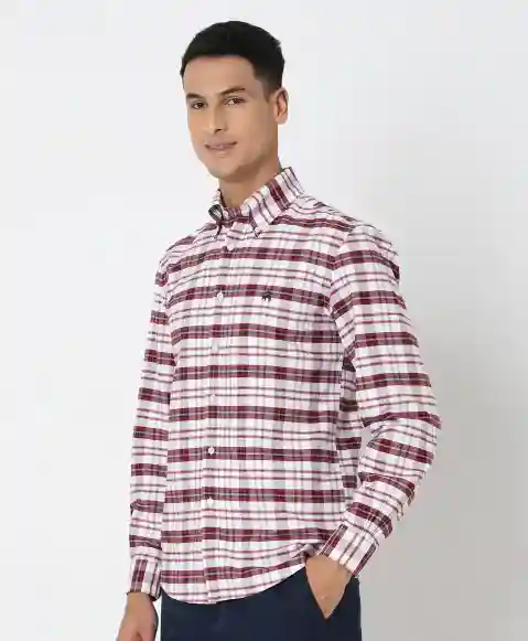 Regular Finish Oxford Polo Button-Down Collar Checked Regular Fit Sport Shirt