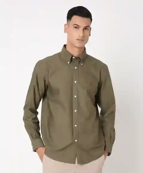 Regular Finish Oxford Polo Button-Down Collar Solid Regular Fit Sport Shirt