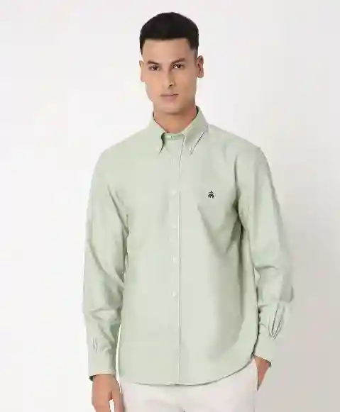 Regular Finish Oxford Polo Button-Down Collar Solid Regular Fit Sport Shirt