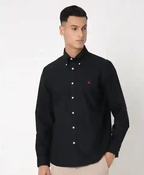 Regular Finish Oxford Polo Button-Down Collar Solid Regular Fit Sport Shirt
