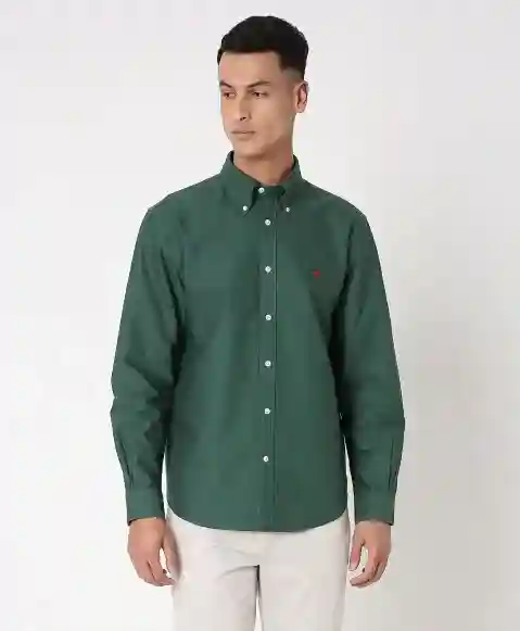 Regular Finish Oxford Polo Button-Down Collar Solid Regular Fit Sport Shirt